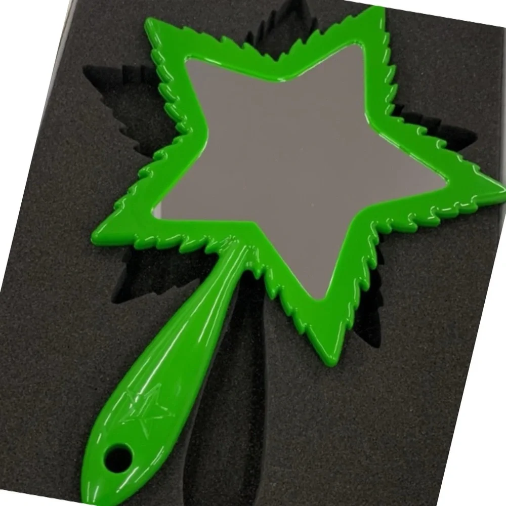 Jeffree Star 420 Green Cannabis Leaf Hand Mirror Limited Edition NIB